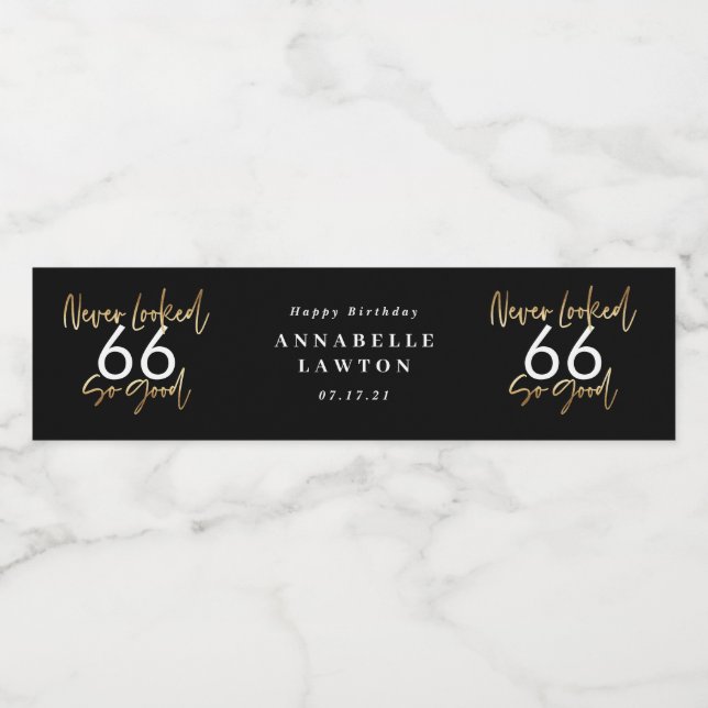 never looked so good gold birthday celebration water bottle label (Single Label)