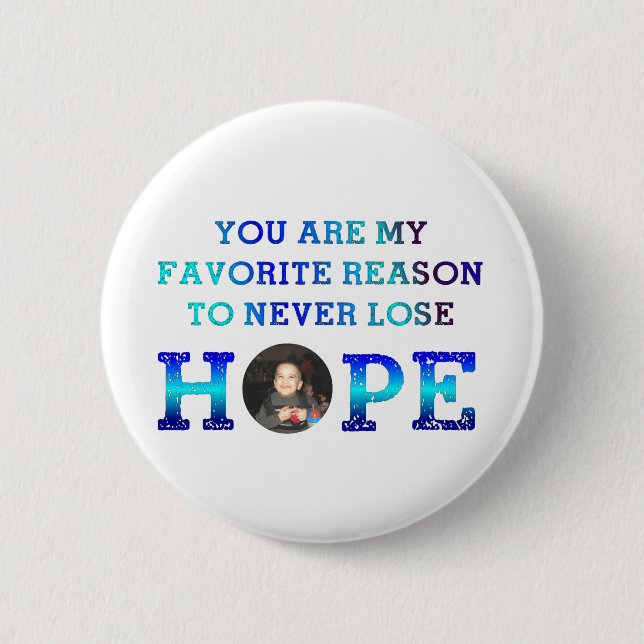 Never Lose Hope - Caiden 6 Cm Round Badge (Front)