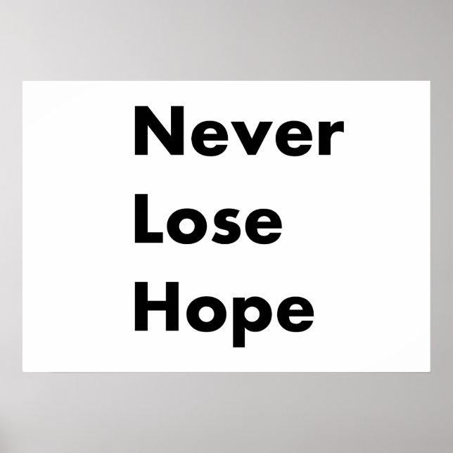 Never lose hope poster (Front)