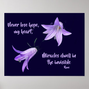 Never Lose Hope Rumi Inspirational Quote Poster