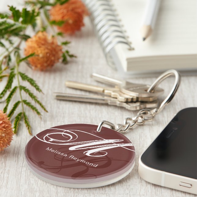 Never Lose Your Keys Again . Monogram Key Ring (Front Right)