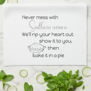 Never Mess with Southern Women Lavender Custom Kit Tea Towel