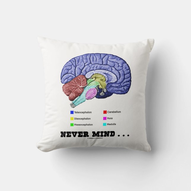 Never Mind ... (Brain Anatomy Humour) Cushion (Front)