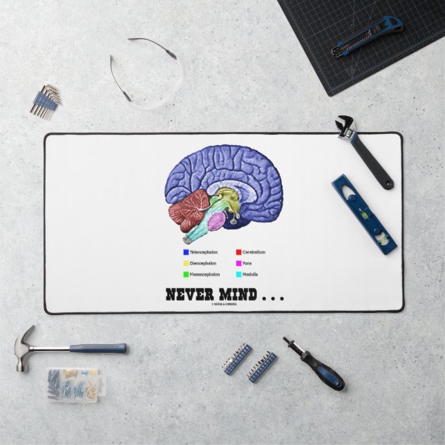 Never Mind ... Brain Anatomy Psyche Humour Desk Mat (Workstation)