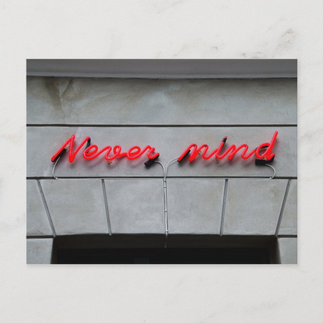 Never Mind Neon Sign Postcard (Front)