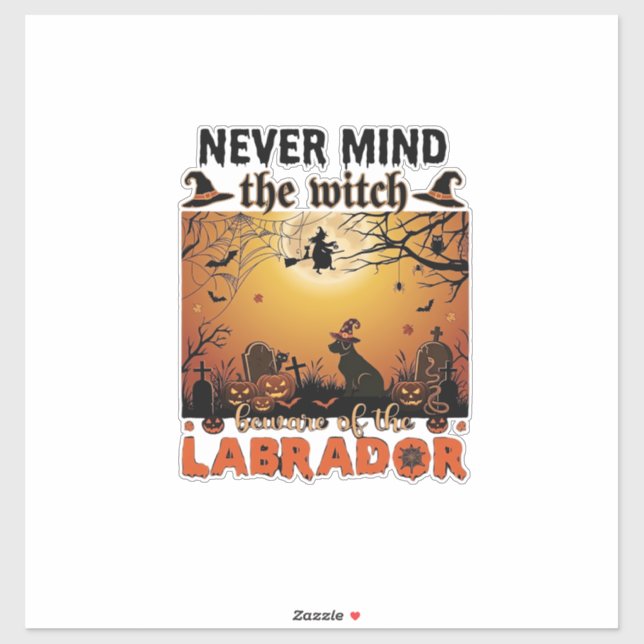 Never Mind Witch Beware Labrador Halloween Dog Pum (Sheet)