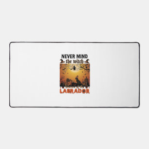 Never Mind Witch Beware Labrador Halloween Dog Pum Desk Mat