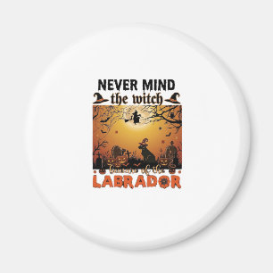 Never Mind Witch Beware Labrador Halloween Dog Pum Magnet