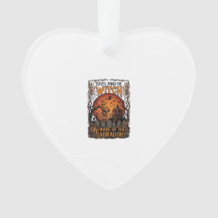 Never Mind Witch Beware Labrador Halloween Haunted Ornament