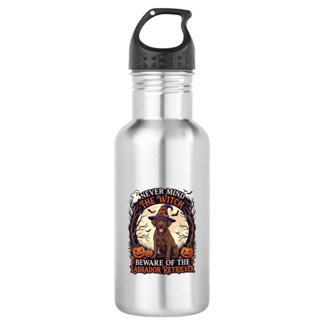 Never Mind Witch Beware Labrador Retriever Hallowe 532 Ml Water Bottle (Front)