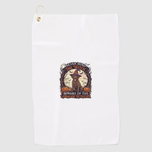 Never Mind Witch Beware Labrador Retriever Hallowe Golf Towel