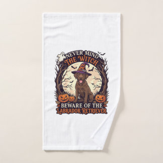 Never Mind Witch Beware Labrador Retriever Hallowe Hand Towel