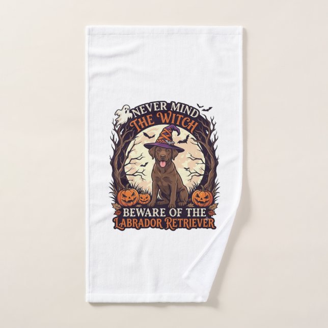 Never Mind Witch Beware Labrador Retriever Hallowe Hand Towel (Hand Towel)