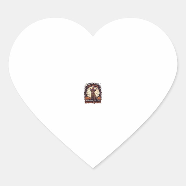Never Mind Witch Beware Labrador Retriever Hallowe Heart Sticker (Front)