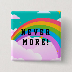 never more rainbow covenant 15 cm square badge