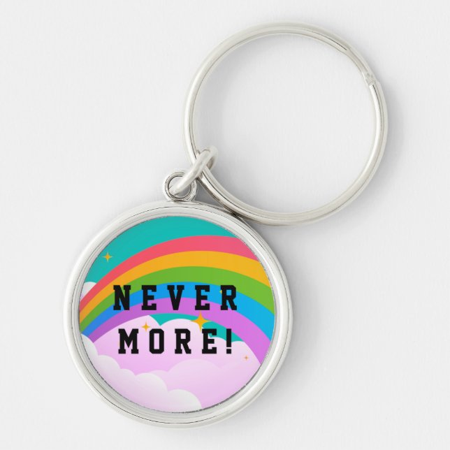 never more rainbow covenant key ring (Front)