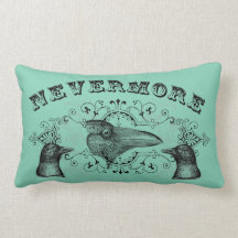 Never More Raven Crow Lumbar Pillow