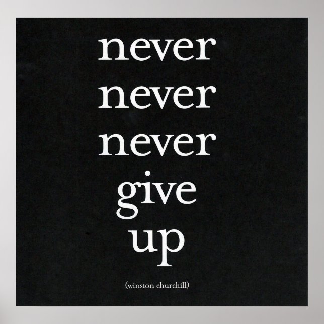 Never, Never Give Up Poster (Front)