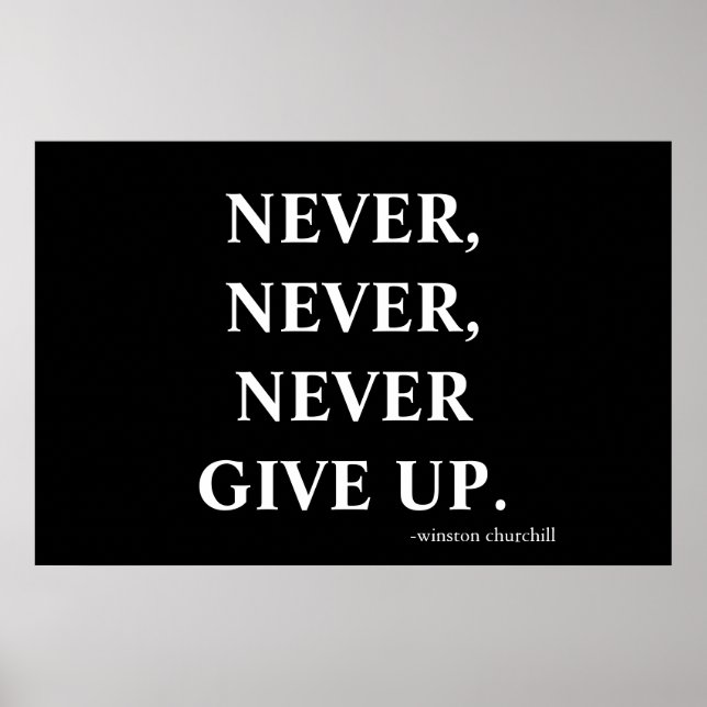 Never never never give up. poster (Front)