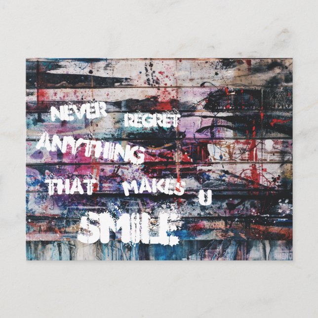 Never regret anything postcard (Front)