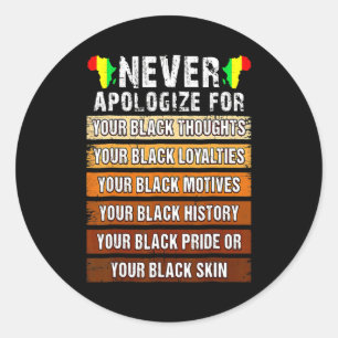 Never Retro Apologise Black History African Melani Classic Round Sticker