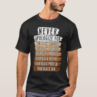 Never Retro Apologise BLM Black History Month Mela T-Shirt
