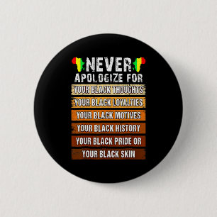 Never Retro Apologize Black History African Melani 6 Cm Round Badge