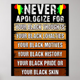Never Retro Apologize Black History African Melani Poster