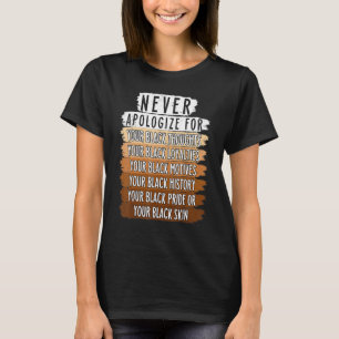Never Retro Apologize BLM Black History Month Mela T-Shirt
