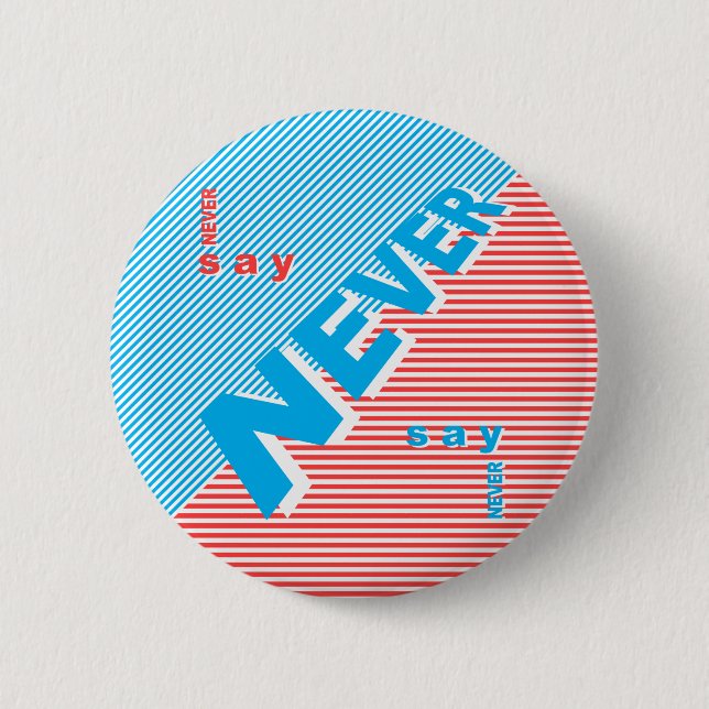 Never Say Never, inspirational 6 Cm Round Badge (Front)