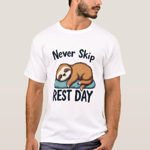 Never Skip a Rest Day Funny Sloth Lazy  T-Shirt