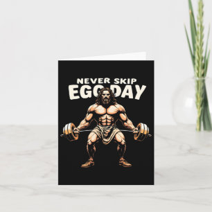 Never Skip Egg Day Tee Funny Jesus Easter Gym Leg  Card