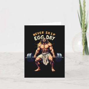 Never Skip Egg Day Tee Funny Jesus Easter Gym Leg Card