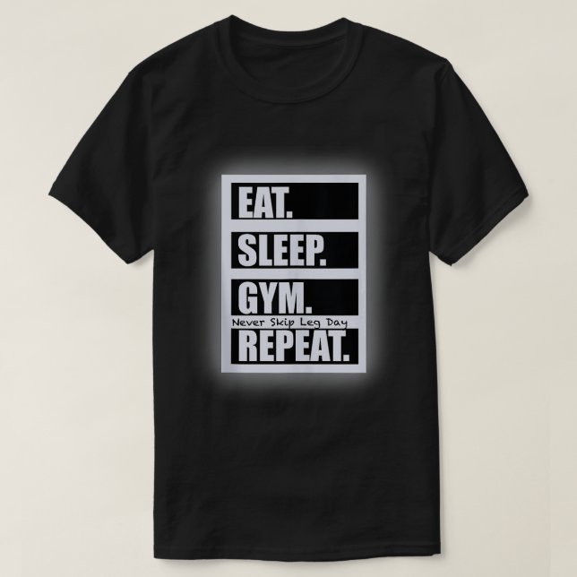 Never Skip Leg Day (Invert)  T-Shirt (Design Front)