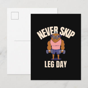 Never skip leg day invitation postcard