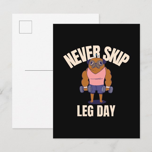 Never skip leg day invitation postcard (Front/Back)
