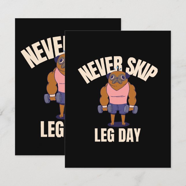 Never skip leg day RSVP card (Front/Back)