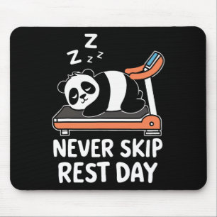 Never Skip Rest Day Funny Bodybuilding Panda Worko Mouse Pad