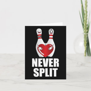 Never Split Bowling Pins Valentine's Day Couples M Card