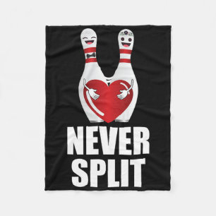 Never Split Bowling Pins Valentine's Day Couples M Fleece Blanket