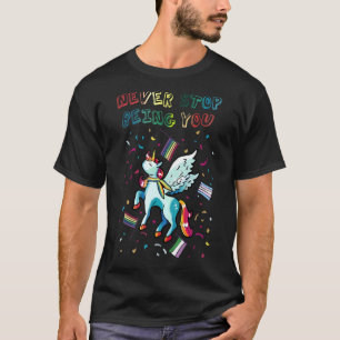 Never Stop Being You Lgbtq Bisexual Unicorn Bi Pri T-Shirt