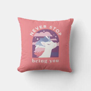 Never Stop Being You Unicorn Cushion