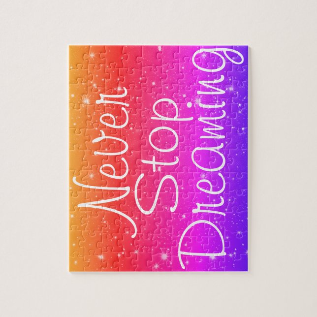 Never Stop Dreaming Rainbow Stars Jigsaw Puzzle (Vertical)
