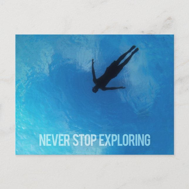 Never Stop Exploring Postcard (Front)