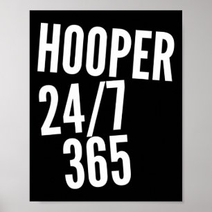 Never Stop Hoopin' Hooper 247 365 Bysketbyll Appar Poster