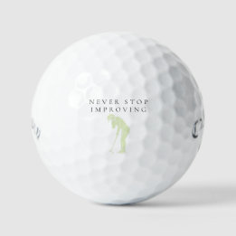 'Never Stop Improving' Growth Mindset Encouraging  Golf Balls