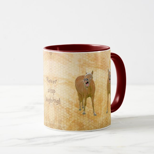 Never stop laughing! Funny horse - painting Mug (Front Right)