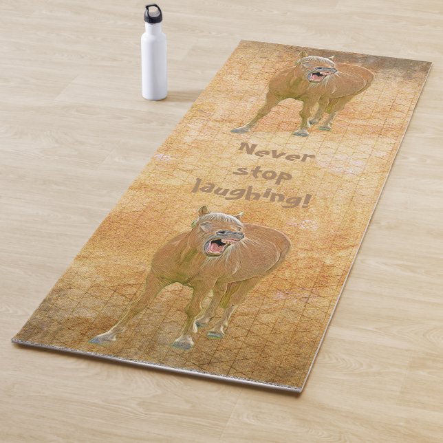 Never stop laughing! Funny horse painting Yoga Mat (In Situ)