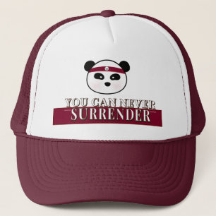 Never Surrender Leon The Panda Bear Trucker Hat
