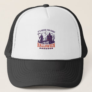 Never Too Early Halloween Grim Reaper Haunted Hous Trucker Hat